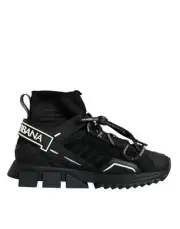 DOLCE&GABBANA Sorrento Women Black Sneakers Viscose Trainers Shoes Size EU 36.5
