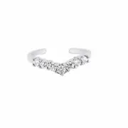 Chevron Toe Ring Real Sterling Silver 925
