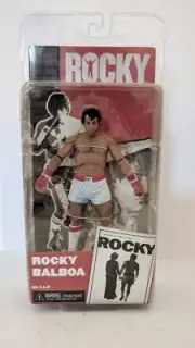 NECA Rocky Balboa Reel Toys Sylvester Stallone Action Figure White Trunks
