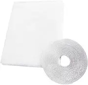 TEHAUX Self Adhesive Mesh Curtain for Grill Screen Cover Easy Install Insect Netting Sheet Bug Protection for Windows and Doors White