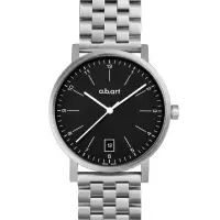在飛比找momo購物網優惠-【a.b.art】O系列包浩斯經典鋼帶腕錶-黑/40.5mm