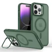 IPhone 13 Mini Case,Compatible With MagSafe,Built-in Stash Stand Phone Case,Scratch-Resistant Back Cover-Green