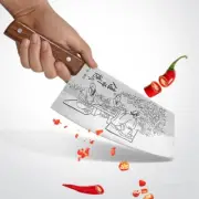 Meat Cleaver Slicing Chef's Cooking Knives Traditional Chinese Painted Knife