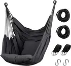 Hammock Chair Hanging Rope Swing, Max 300 Lbs Hanging Chair with Pocket & Dur...