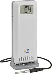 TFA Dostmann TFA-ID Dual Temperature Transmitter Replacement/Additional Transmitter ID-A3, 30.3902.02, for Temperature, for TFA.me Stations, Temperature Control, Waterproof Sensor, Outdoor or
