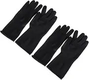 Beavorty 2 Pairs Professional Hair Coloring Accessories Reusable dye Gloves Salon Gloves Black Rubber Gloves Hand Protectors Hair dye Gloves Reusable Rubber Gloves Clean Shampoo