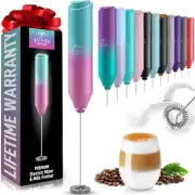 Zulay Kitchen Powerful Milk Frother Wand - Mini Milk Frother Handheld Stainless