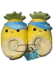 Squishmallows Kids Plush Yellow Slippers Maui the Pineapple Size 13-1 Brand New