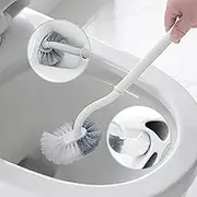 Toilet Brush,2 Pack Curved Design Angled Cleaner Brush Scrubber for Deep Cleaning Long Plastic Handle and Flexible Bristles Bathroom Toilet Bowl Brush - White