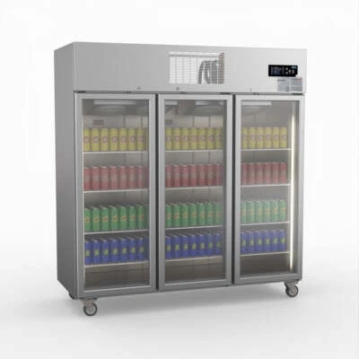 Thermaster Three Door Upright Display Fridge - Commercial Drink Fridges (SUC...