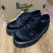 DR MARTENS 1461 Quad black hair leather lace up oxfords shoes women’s 8 new
