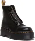 Dr Martens Vegan Sinclair 8 Eye Zipped Tongue Platform In Black Size UK 3 - 9