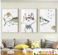 在飛比找樂天市場購物網優惠-抽象掛畫 北歐風客廳裝飾畫ins風格臥室貓咪掛畫沙發背景牆壁