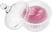 PENIKOKO Extra Large Fluffy Powder Puff for Women Soft Velour Makeup Applicator for Foundation Body Powder Gentle Skin Includes Glass Container Bow Design