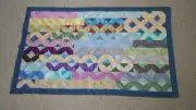 Handmade modern quilt, cotton throw quilt, machine pieced and quilted throw
