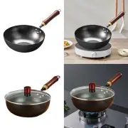 10inch Wok Pan Boiling Chinese Wok for Gas Stove Induction Cooker Home