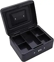 Password Checkout Box Metal Money Cash Jewelry Portable Safe Box Black
