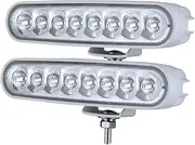 BIGLIONX 6.5 Inch Flood LED Light Bar, 2 PC 80W 8600LMS Slim Deck Dock Marine Lamp, IP69K 12V 24V Super Bright for Boat Truck Off-Road Car SUV (White)