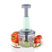 Food Chopper 900ml, Steel Large Manual Hand-Press Vegetable Chopper Mixer Cutter