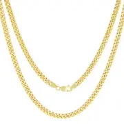 14K Yellow Gold 4.5mm Miami Cuban Link Chain Italian Necklace Mens Women 18"
