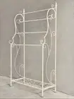 French Provincial Style Iron Towel Rail Rack Stand Shelf 132cmHx70cmL White
