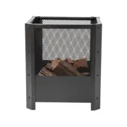 Jumbuck Square Steel Fire Pit Firepit Powder Coated Steel Outdoor Heat - Black