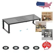Sturdy Expandable Spice Rack - Space-Saving Black Storage Shelf for Kitchens