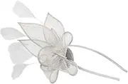 [CALLARON] Fascinator Headband Hair Clip Vintage Tea Party Hat for Cocktail Events Halloween Christmas Elegant Grey Headpiece for Women Comfortable Durable Design