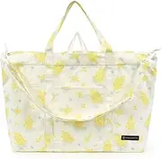 [COLORFUL CANDY STYLE] Gusseted Lesson Bag, Total Pattern, Dullness PET Mimosa Fleur