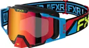 FXR Pilot Regalia Snowmobile Goggles, red-blue-yellow for Men One Size Red Blue Yellow