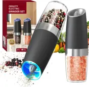 CIRCLE JOY Electric Salt and Pepper Grinder Set with LED Light, Battery Operated