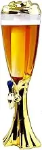 Beverage Containers 3L Large Capacity Beer Tower, Colorful Drink Tower with Tap, Ice Tube and LED Lights, Beer Dispenser for Bar Party Beverage Dispenser Gift(Gold-)