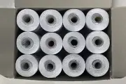 Trilobal Polyester Machine Embroidery Thread 12 Spools White Ultrabright
