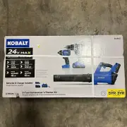 NEW Kobalt 5026833 3pc 24V Brushless Tool Kit - Drill Driver Impact Blower