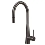 OLIVERI Essente 316 Stainless Steel Goose Neck Pull Out Mixer - Gunmetal SS31625-GM