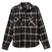 Brixton Bowery LW Ultra Flannel Charcoal Black Button Up Shirt