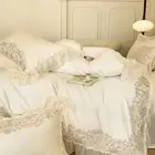 Bedding Set 4pcs Quilt Cover Set Flat Sheet 100s Cotton Embroidered Pillowcases