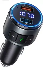 Bluetooth FM Transmitter Car Stereo Adapter Fast Charge Hands Free Victsing