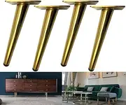 [Bikani] golden sofa legs Round Solid Metal Furniture Legs Sofa Replacement Legs Perfect for Mid-Century Modern/Great IKEA hack for Sofa, Couch, Bed, Coffee Table (golden color, 8 Inches,Set of 4)
