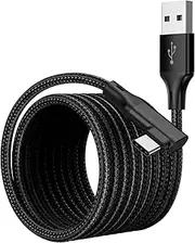 Right Angle USB C Charging Cable 3M，USB to USB Type C Cable Fast Charging Braided for iPhone 15,Samsung Galaxy S20 S10 S9 S8,Google Pixel, LG,Huawei P9 Pixel 7/6 iPad Switch PS5 etc.