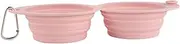 Portable Dog Water Bowl - Double Feeder Dish | Foldable Dish for Puppies Kittens, Treat Container, Pet Supplies for Camping Walking Hiking