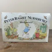 NIB Peter Rabbit Nursery Set By Wedgwood 3 Piece Boxed Set Beatrix Potter Design