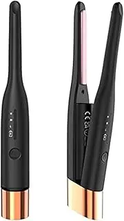 Jarttarn 3/10 Inch Cordless Hair Straightener & Curler, 4800mAh Battery, 3 Heating Modes, Ceramic Tourmaline Plates, 2 in 1 for Short Hair, Beard & Pixie Cut