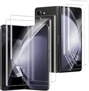 [NUCNOK] [4 Pack] Screen Protector for Samsung Galaxy Z Fold 6 (Not Tempered Glass),HD Clear Flexible Hydrogel Film,Full Coverage,Support Fingerprint Touch,Bubble Free,Anti-scratch