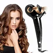 Automatic Hair Steam Curler Ceramic Curling Iron Professional Stylish Hair Curler Auto Steam Spray Hair Curlers Styling Curling Wands for Lovely & Charming style LED Digital Display Black