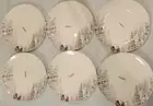 6 ct Mikasa Woodland Winter 11" Dinner Plate Set Charcoal Trees Evergreen Forest