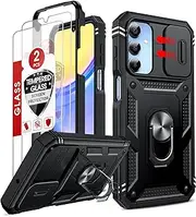 [LeYi] for Samsung Galaxy A15-5G Case: Galaxy A15 5G Screen Protector [2 Packs] with Samsung A15 Case, Heavy Duty Shockproof para Basic Android Smartphone Cell Samsung Galaxy A15 5G Phone Case
