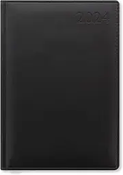 Letts of London Verona A5 Day to a Page with Appointments and Planners 2024 Diary, Black