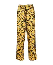 Versace Baroque Pattern Straight Leg Pajama Pants 2,3 Yellow
