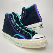 Converse Chuck 70 High Retro Sherpa Black Blue Sneakers Mens 8 Wmns 10 169784c
